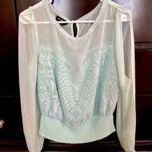 Bebe Cinched waist blouse